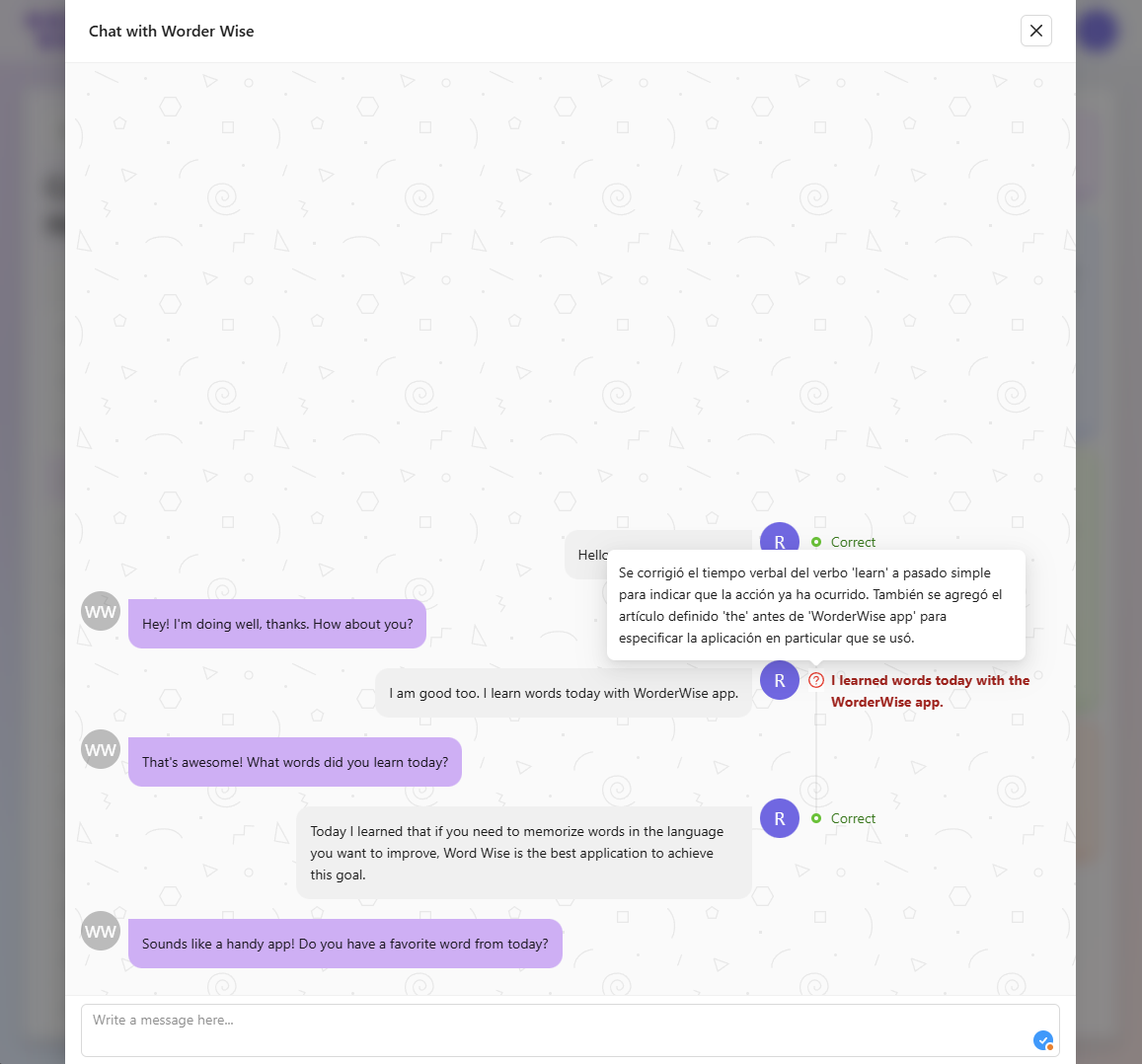 AI chat with Worder Wise